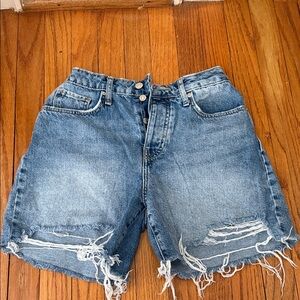 Forever 21 Blue Distressed Jean Shorts